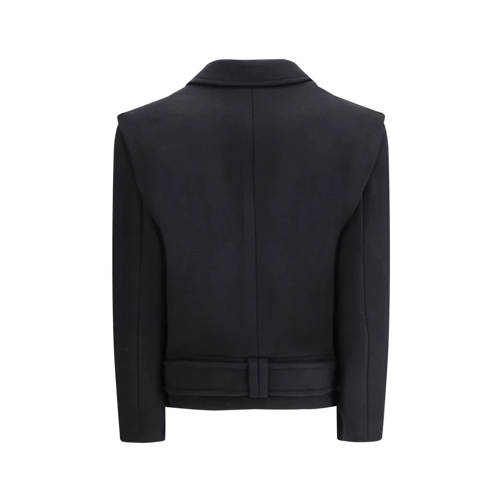 Balmain Black Wool Coat