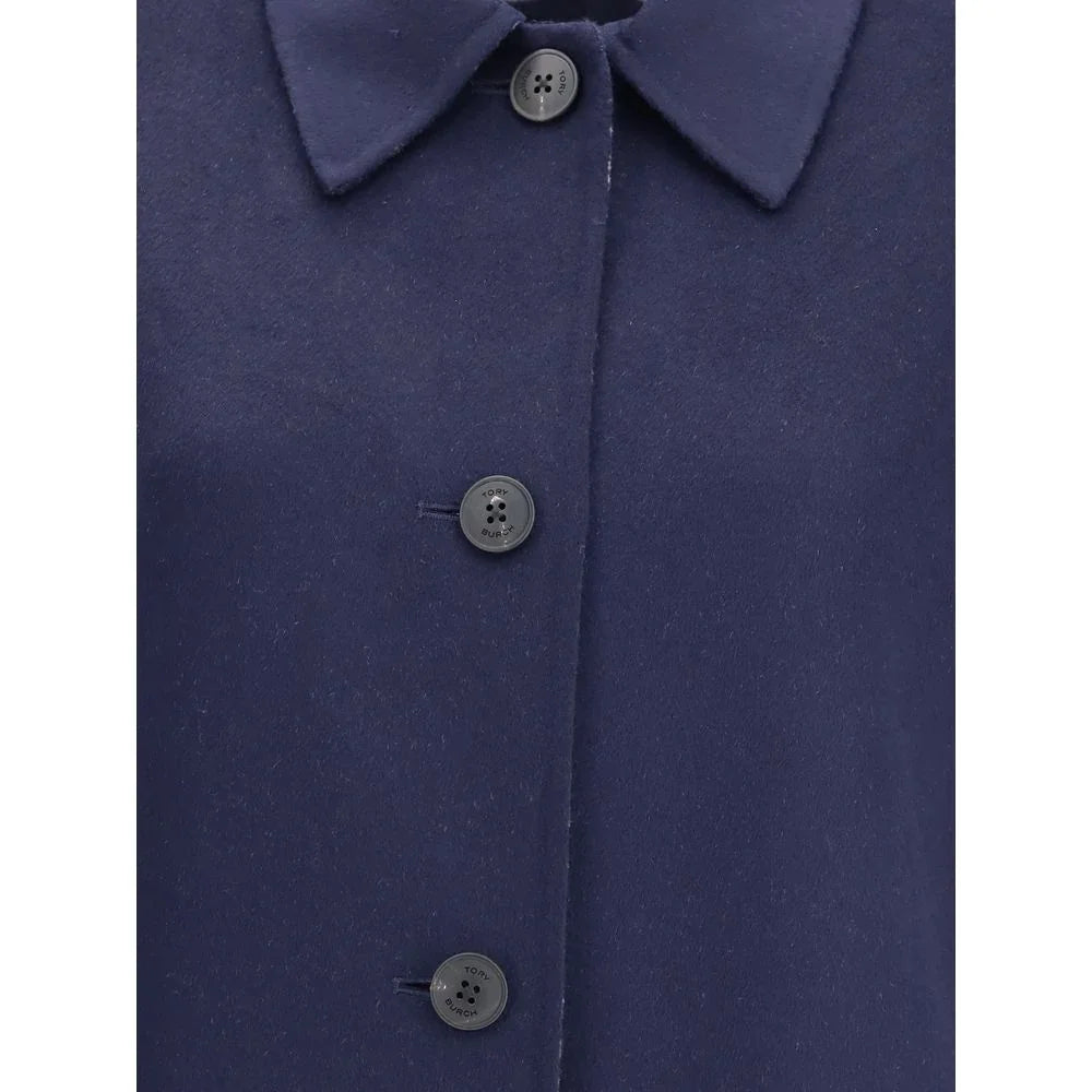 Tory Burch Blue Wool Coat