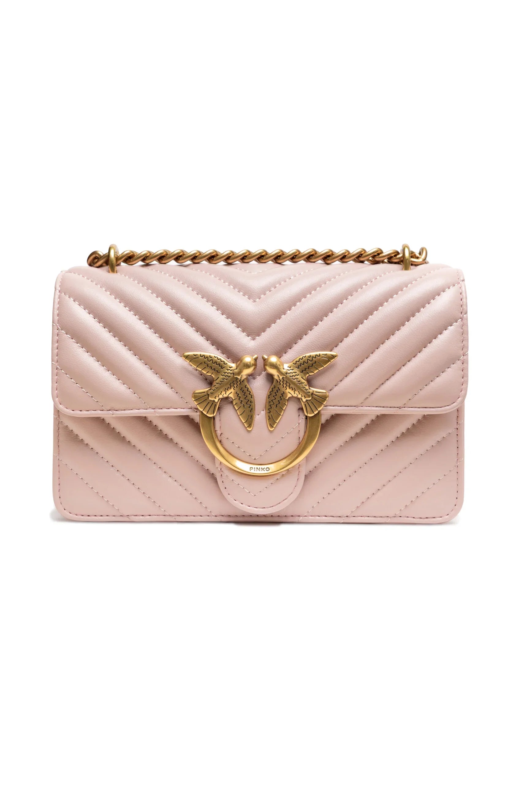 PINKO Powder Pink Love One Mini Shoulder Bag
