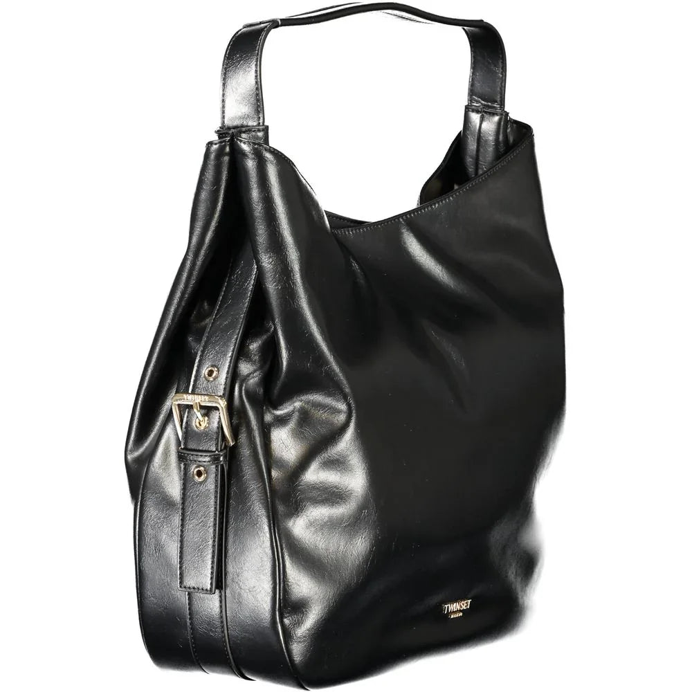 Twinset Black Polyurethane Women Hobo Bag