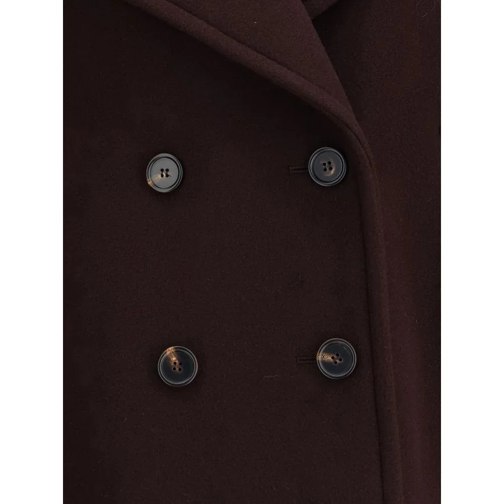 Chloé Bordeaux Fleece Wool Coat
