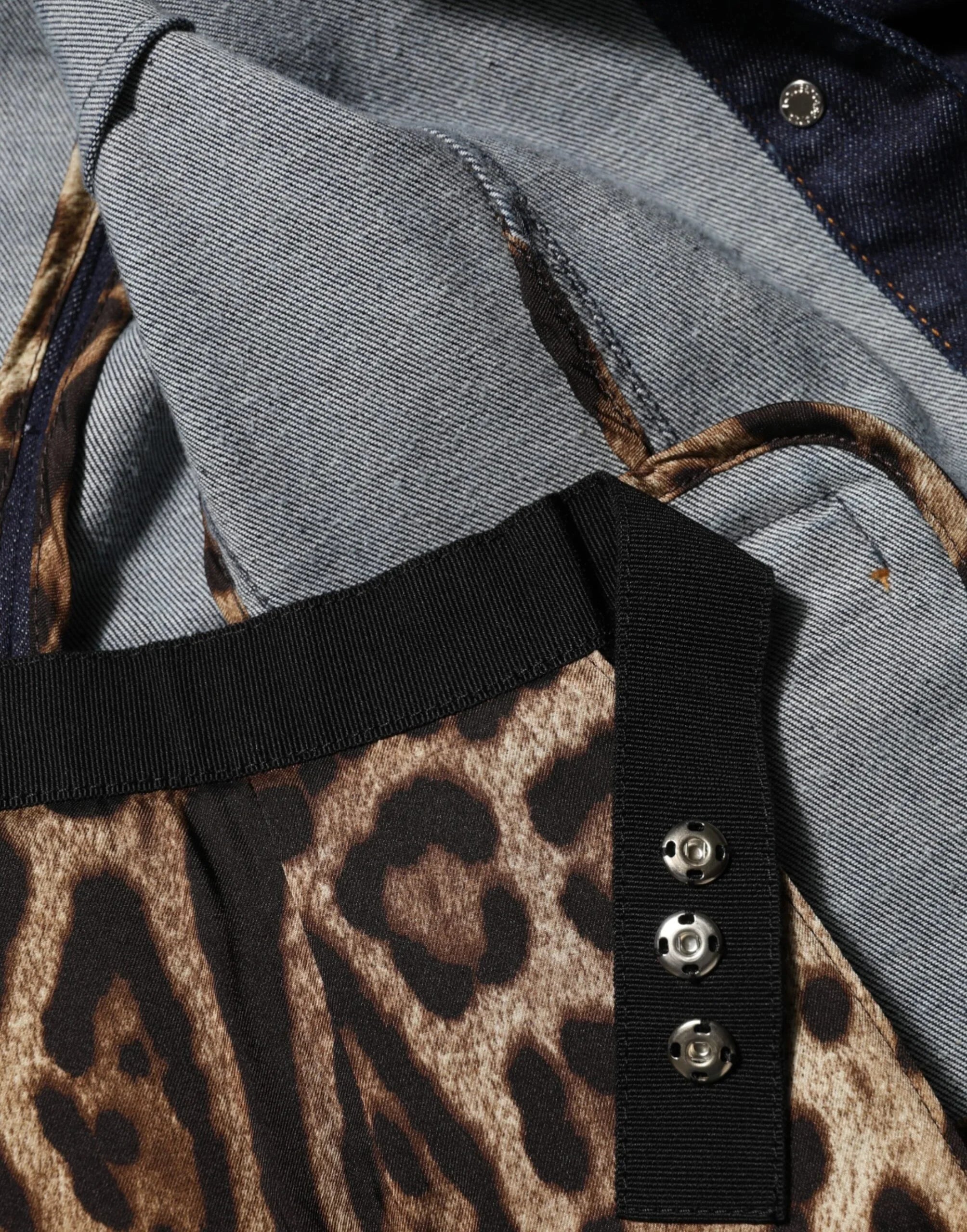 Giacca in denim con colletto in cotone blu scuro Dolce &amp; Gabbana