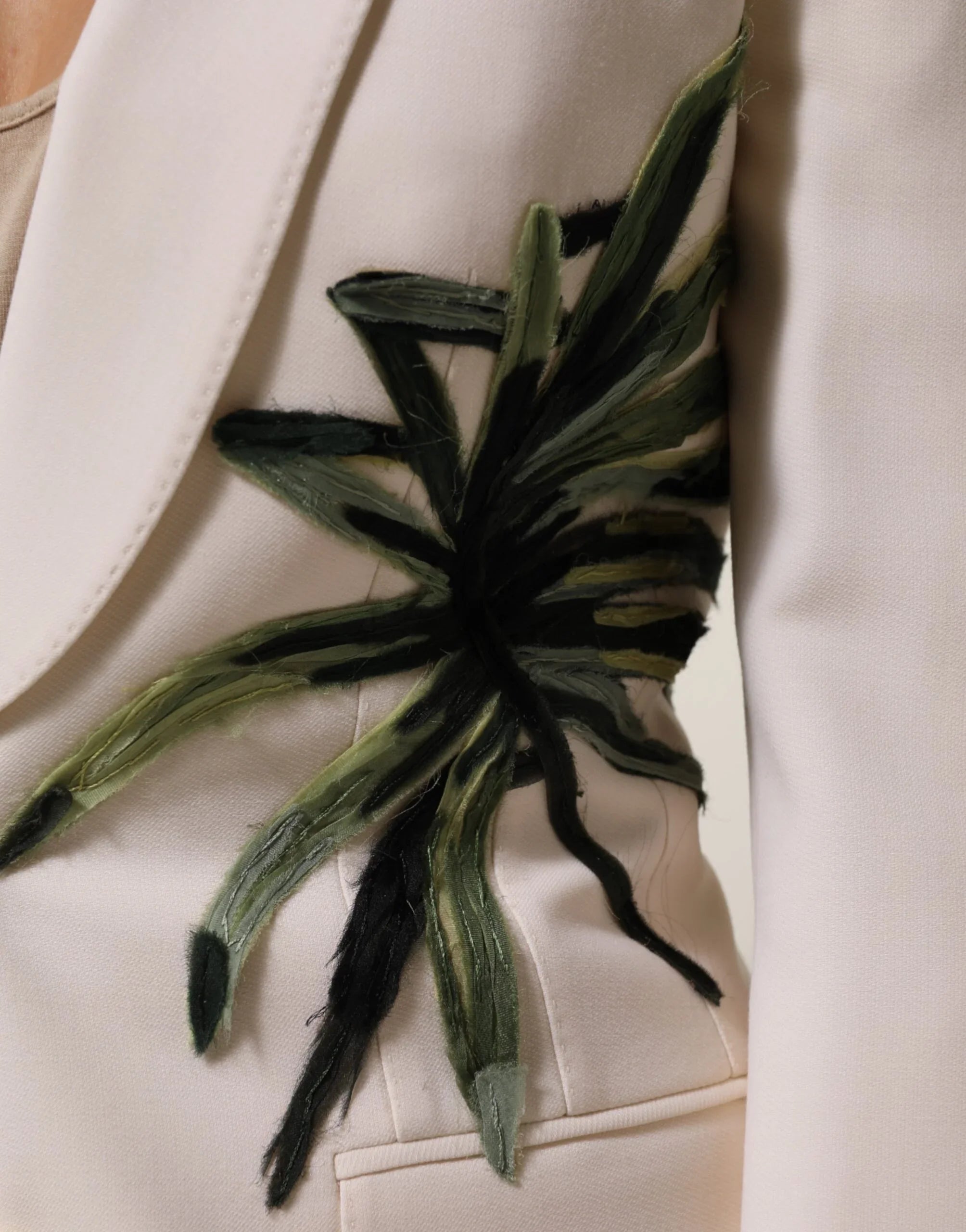 Dolce & Gabbana Beige Embroidered Single Breasted Jacket