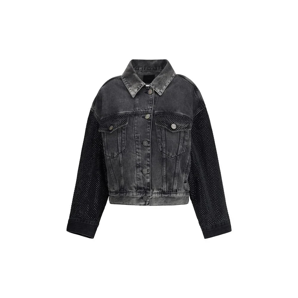PINKO Gray Cotton Denim Jacket