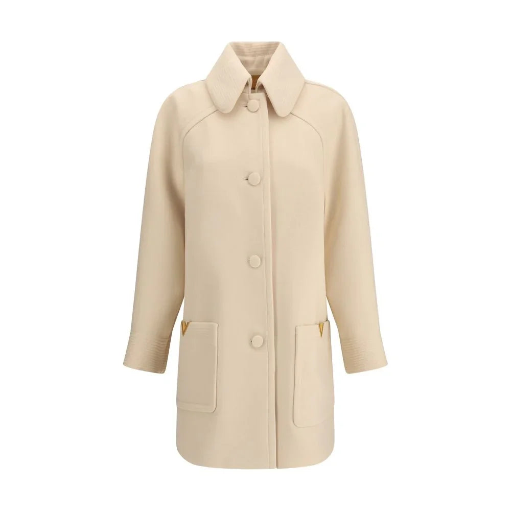 Valentino Cream Fleece Wool Coat