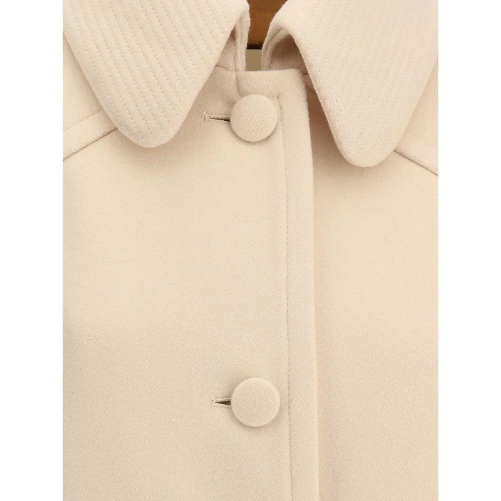 Valentino Cream Fleece Wool Coat
