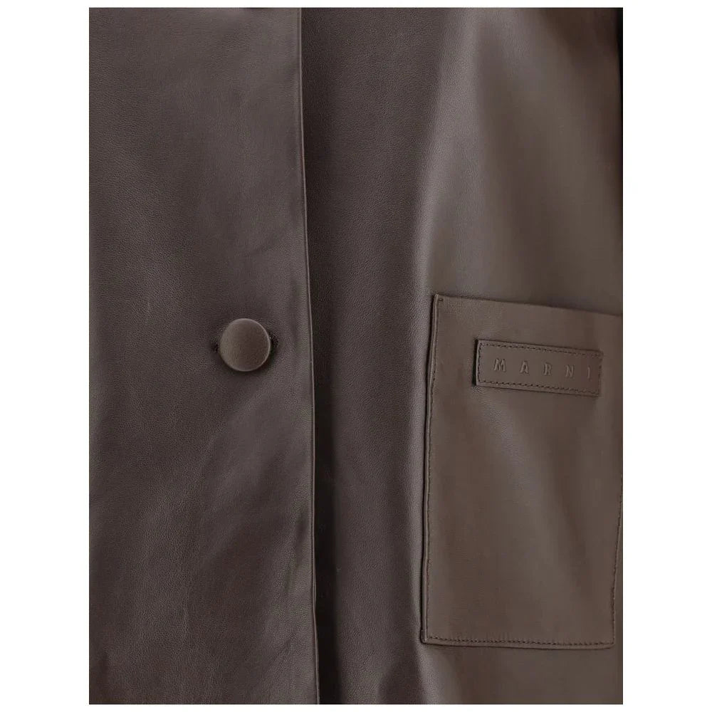 Marni Brown Leather Jacket