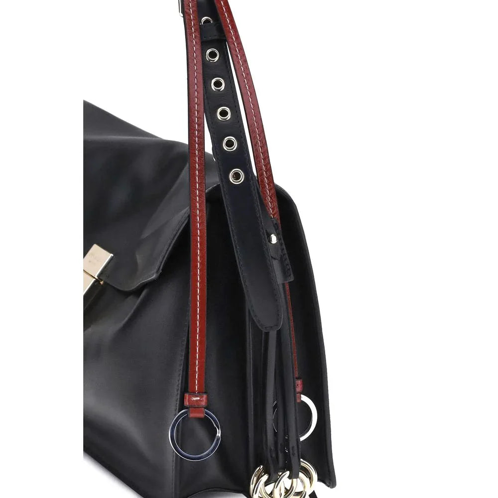 Prada Black Calf Leather Bos Taurus Shoulder Bag