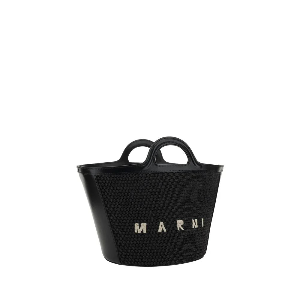 Marni Schwarze Baumwoll-Schultertasche