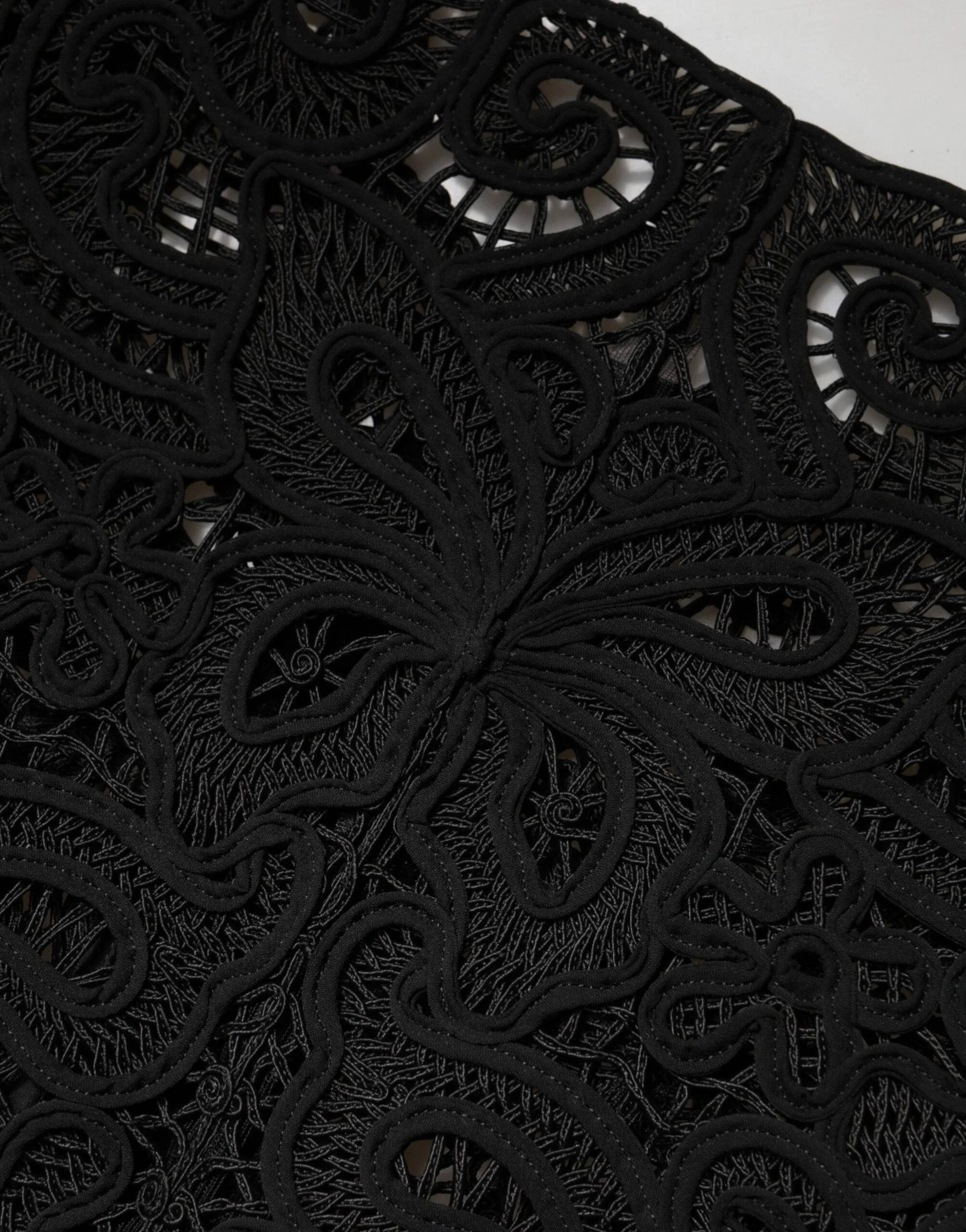 Dolce & Gabbana Black Floral Lace Cropped Coat  Jacket