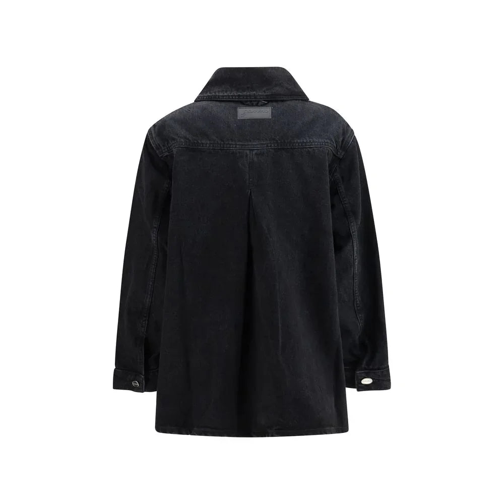 Ganni Black Cotton Denim Jacket