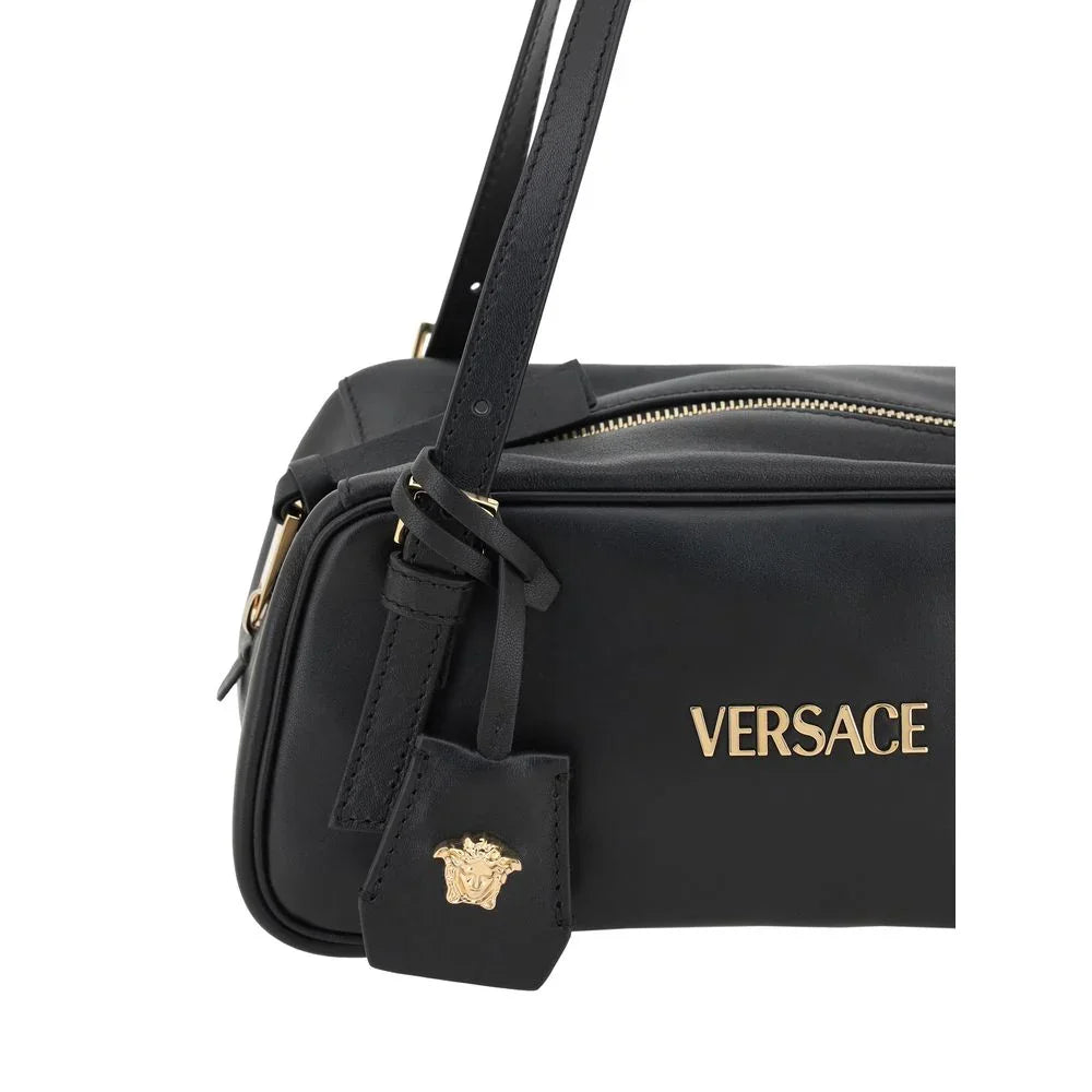 Versace Schultertasche aus schwarzem Lammleder Ovis Aries