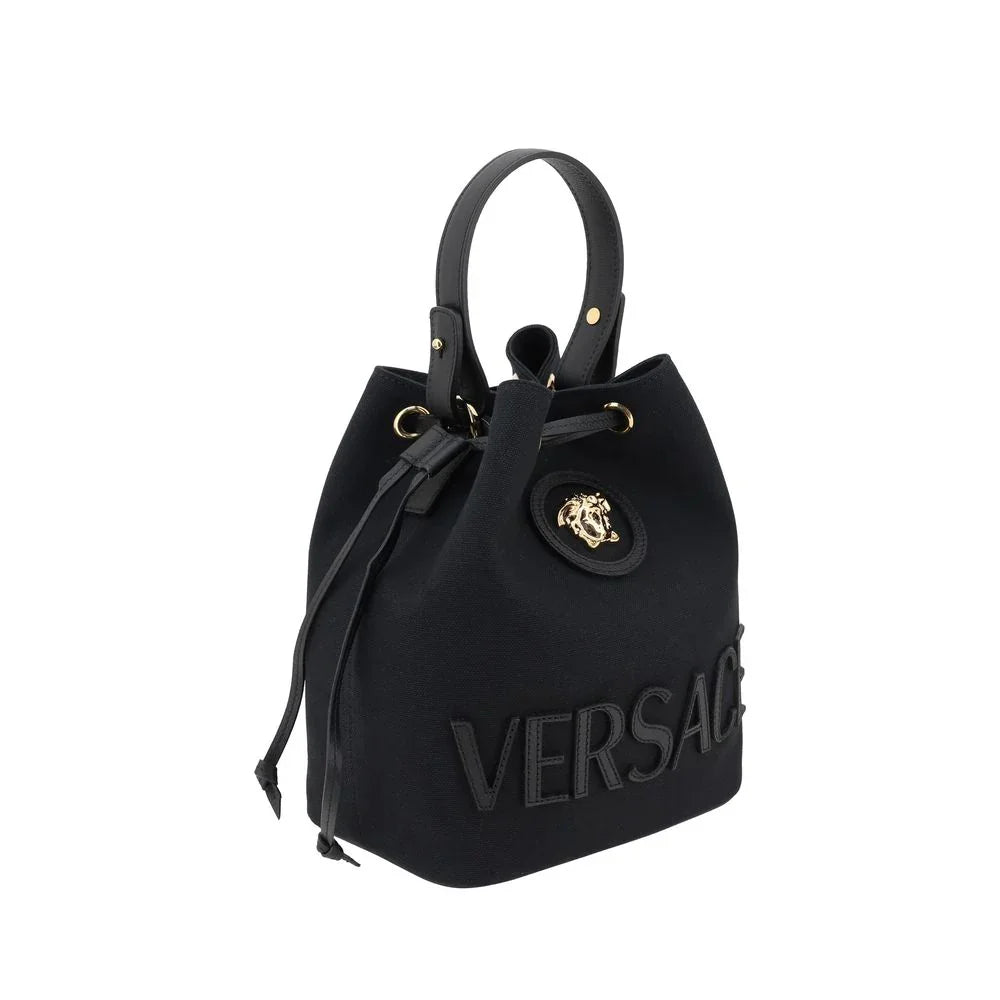 Versace Black Fabric Backet Bag