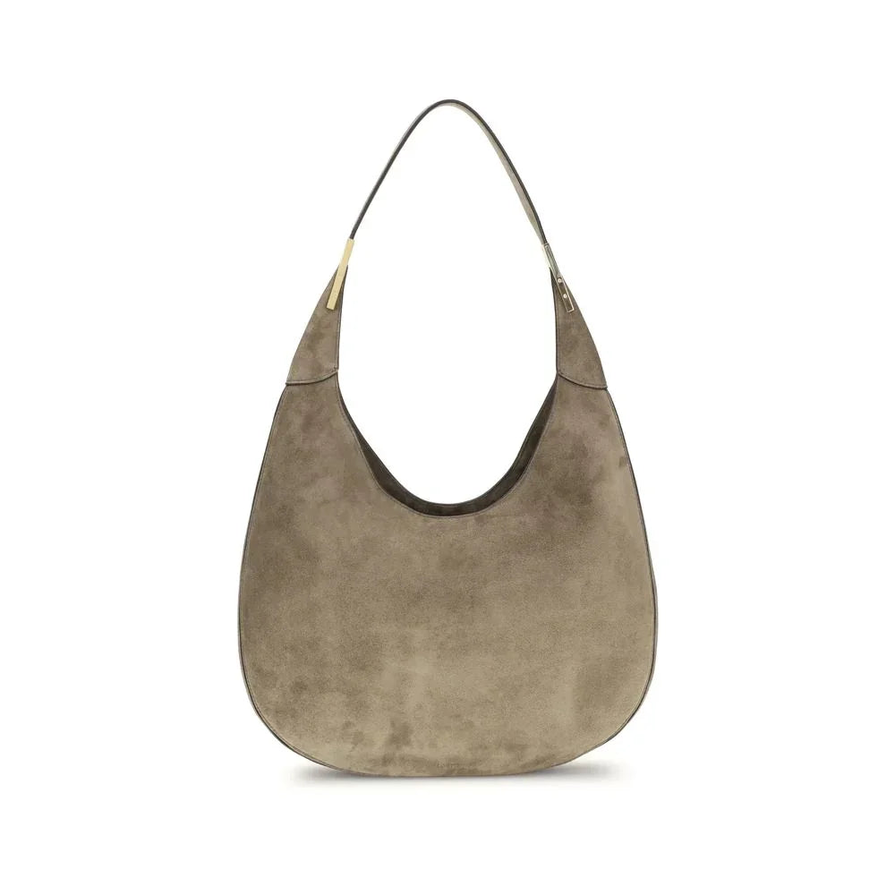 Savette Beige Calf Leather Bos Taurus Shoulder Bag