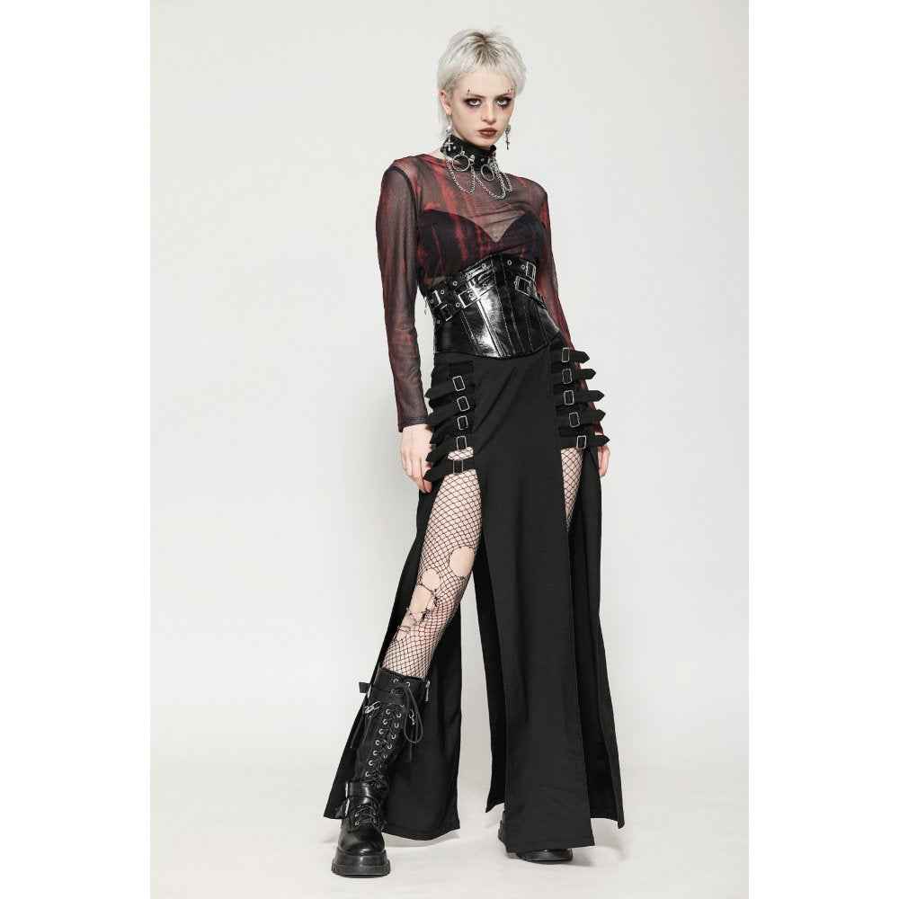 Dark in Lia Punk Love Patent Leather Waist Corset with Metal Accents