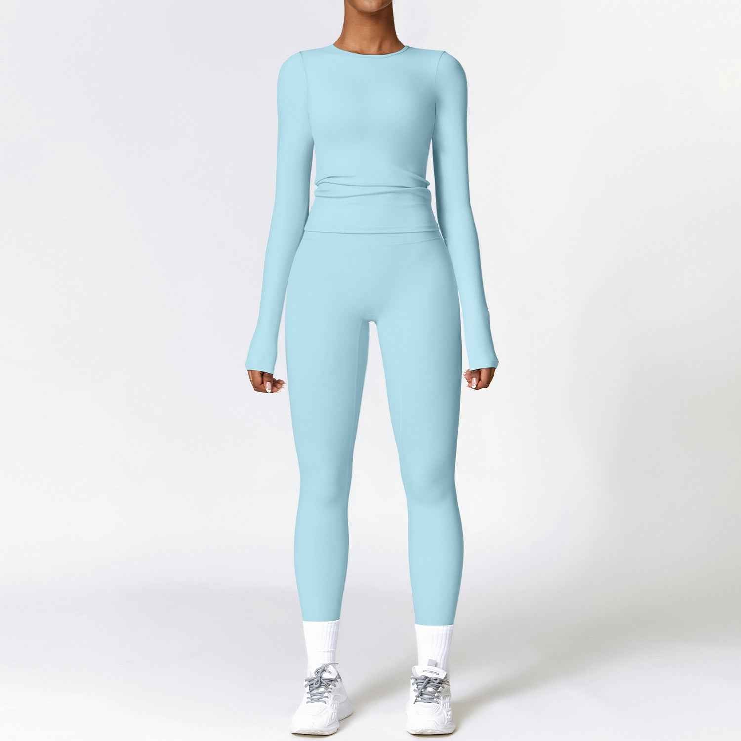 Tight-fitting Brushed Yoga Suit Quick-drying Fitness Clothes  Fitness Long Sleeve Tracksuits Sports Suit Gym Top High Waist Leggings Women Sets Yoga Set