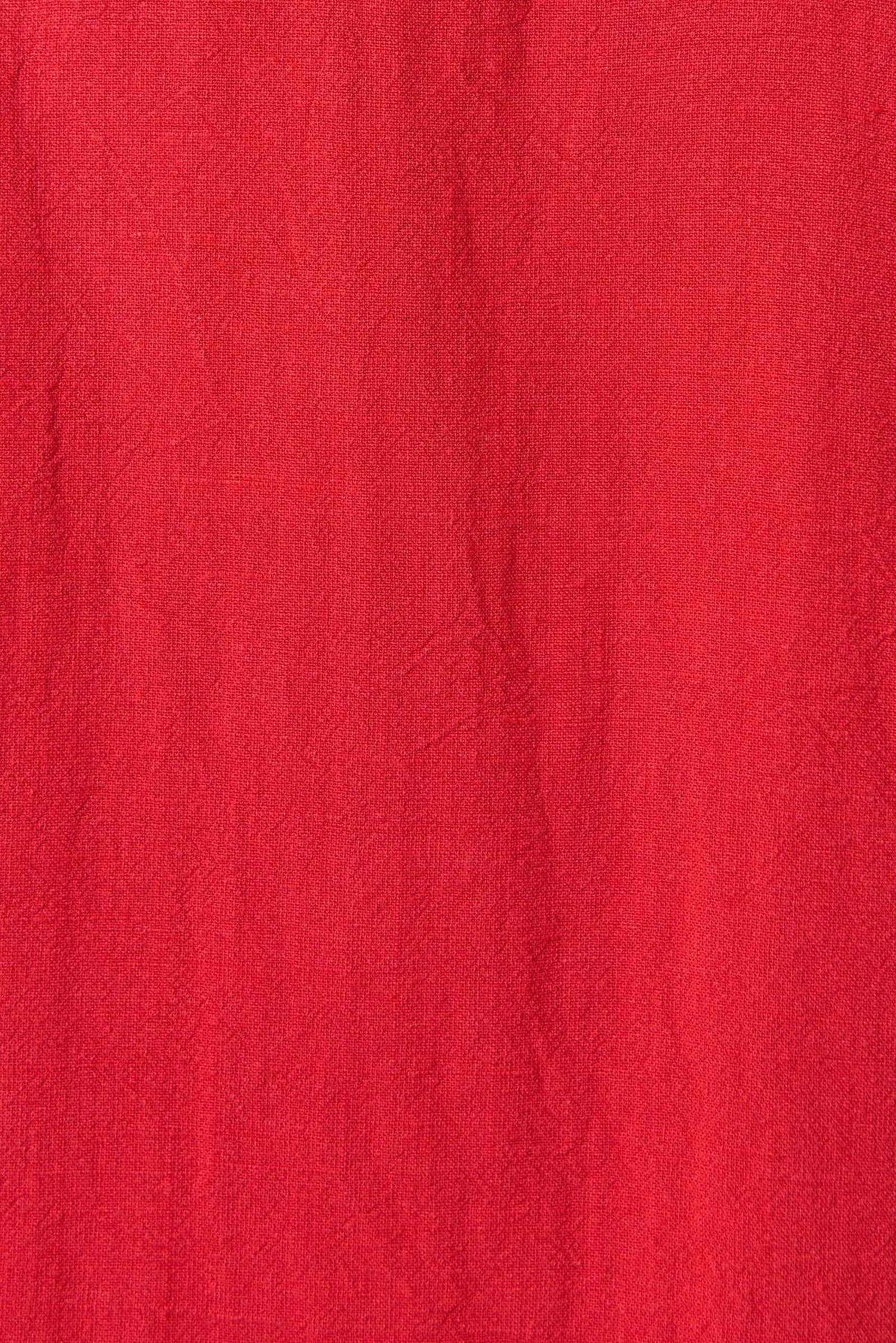 Reese Linen Mix Button Through Midi Shirt Dress - Red