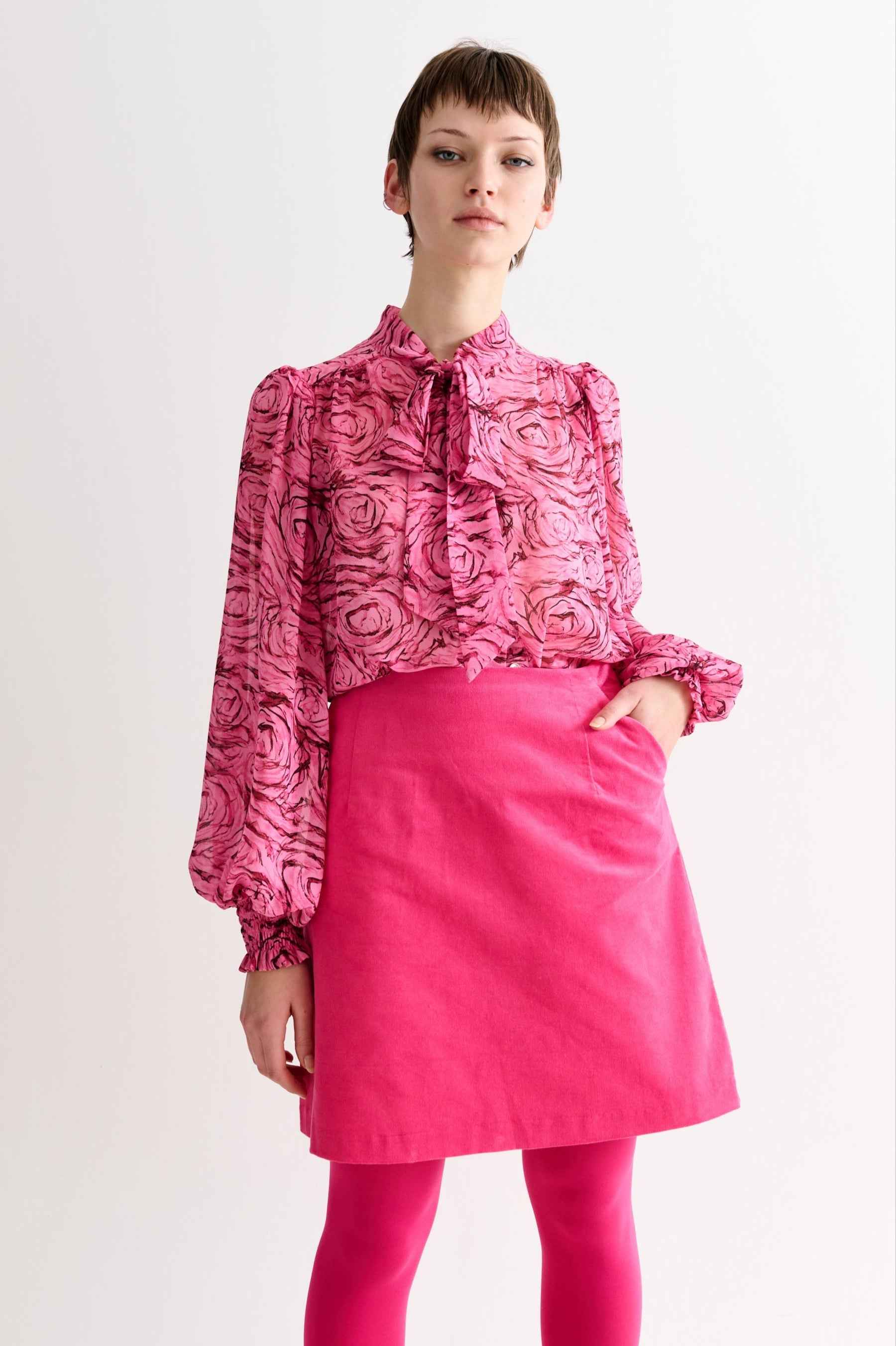 Dylan Babycord Mini Skirt - Pink