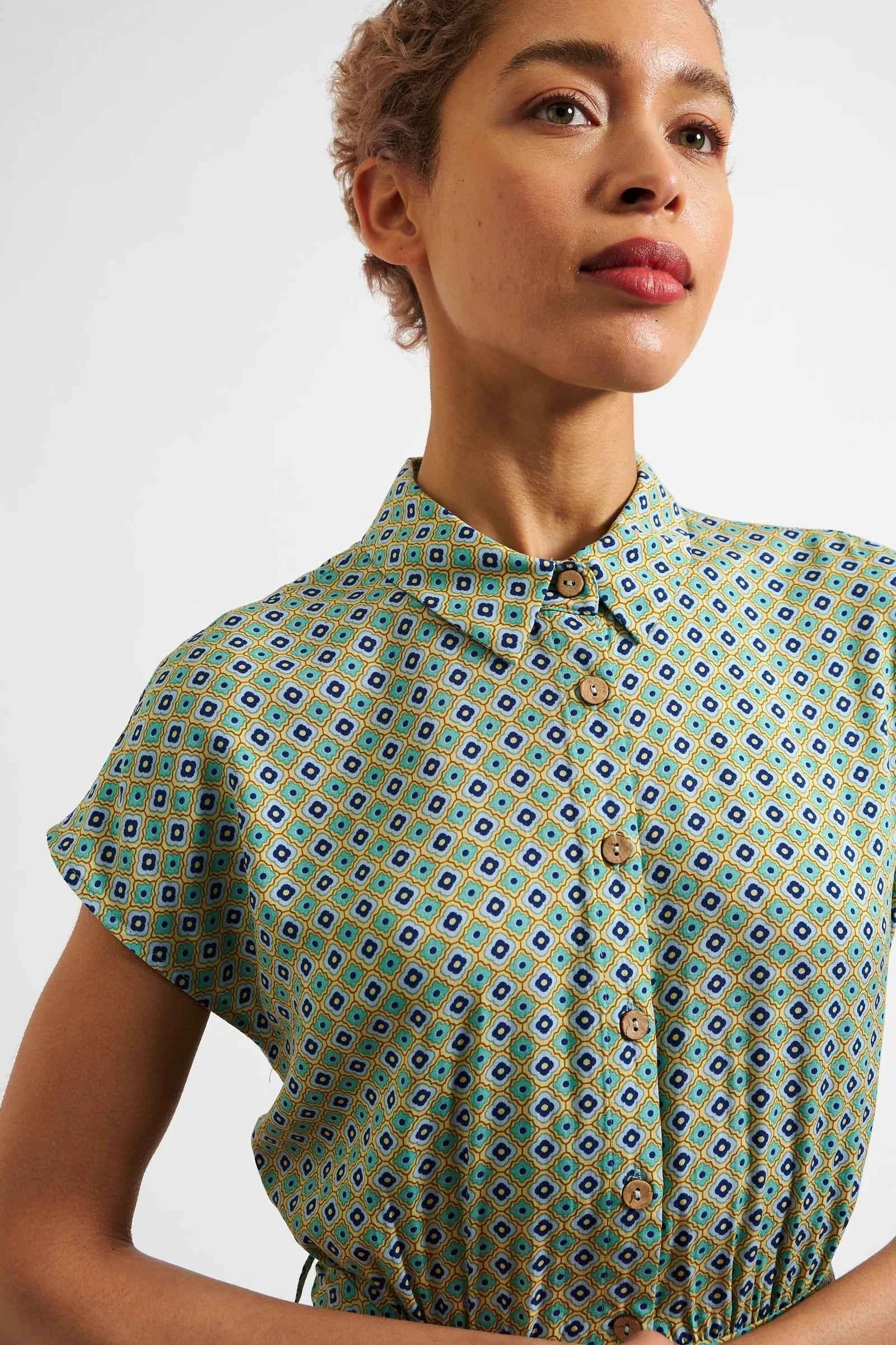 Fleur Tangiers Print Midi Shirtdress
