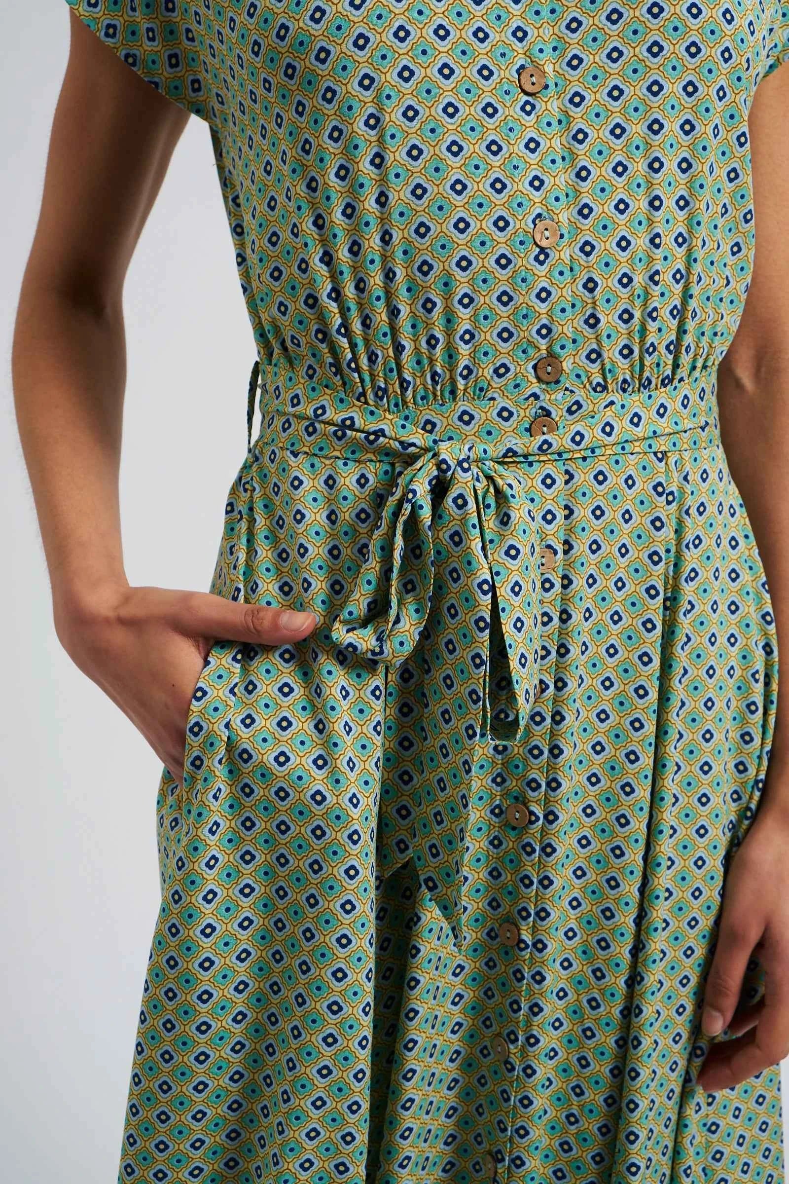 Fleur Tangiers Print Midi Shirtdress