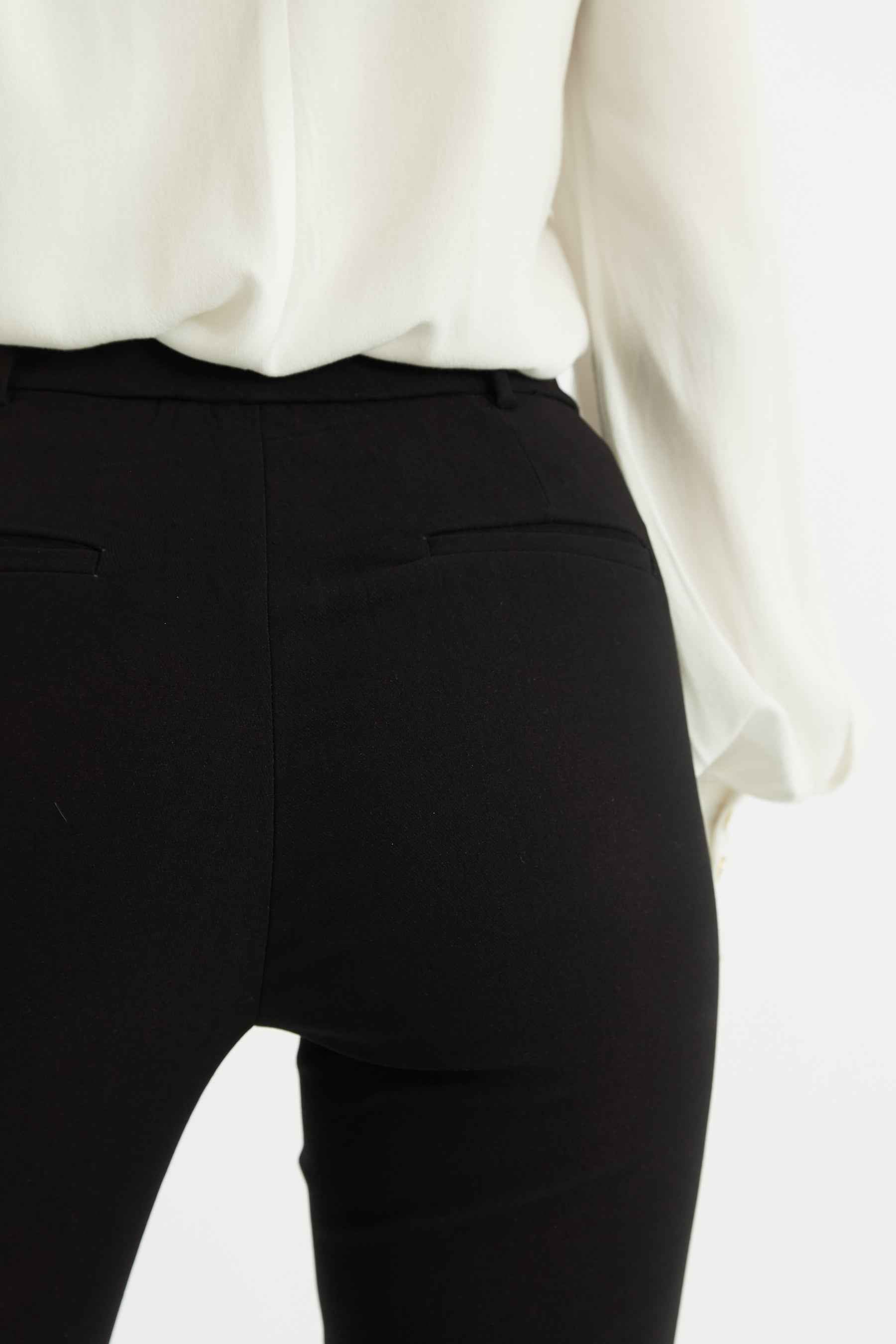 Louche Jaylo Slim Fit Cropped Trouser - Black