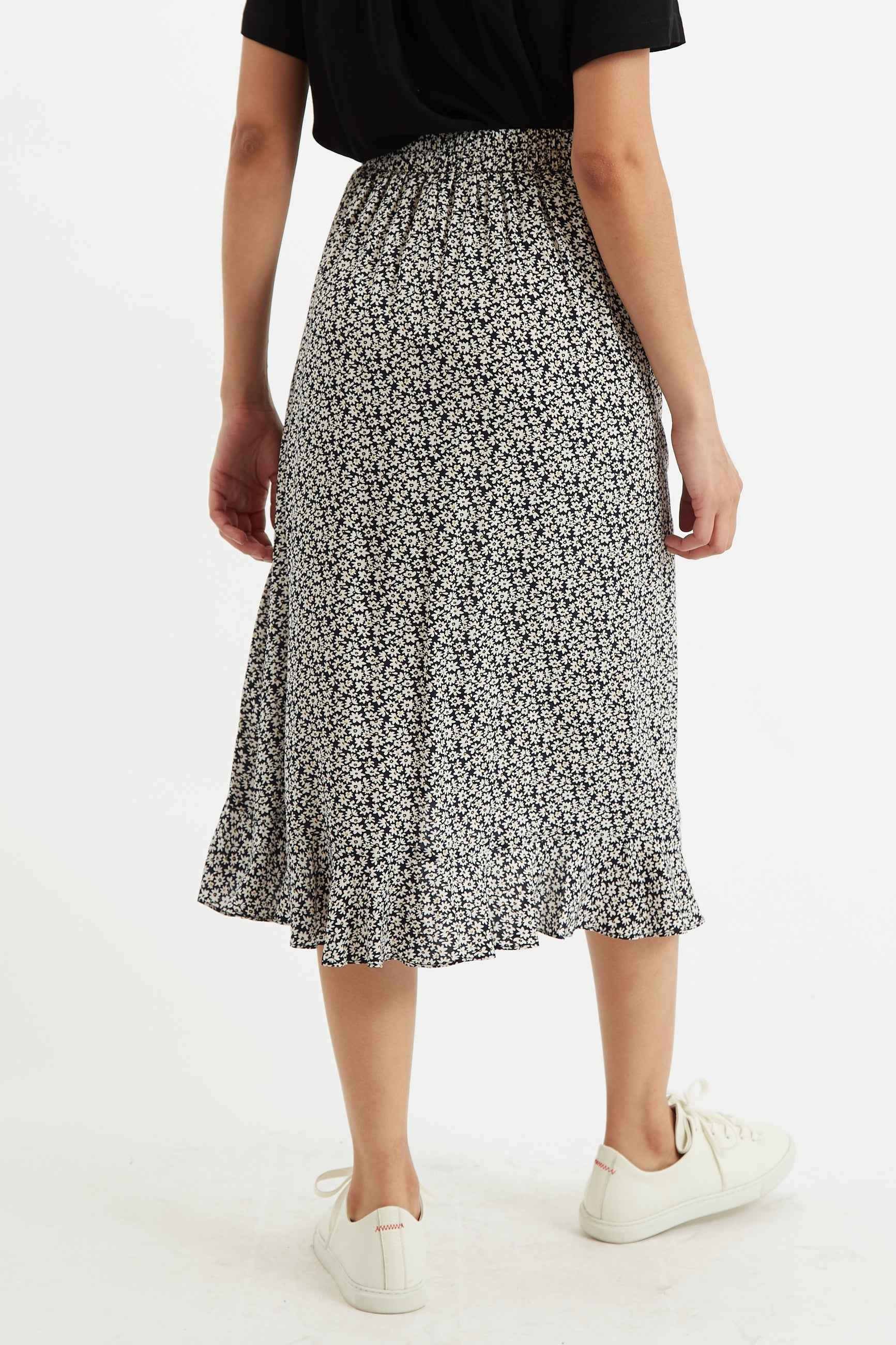 Louche Mara Dazzler Print Frill Midi Skirt