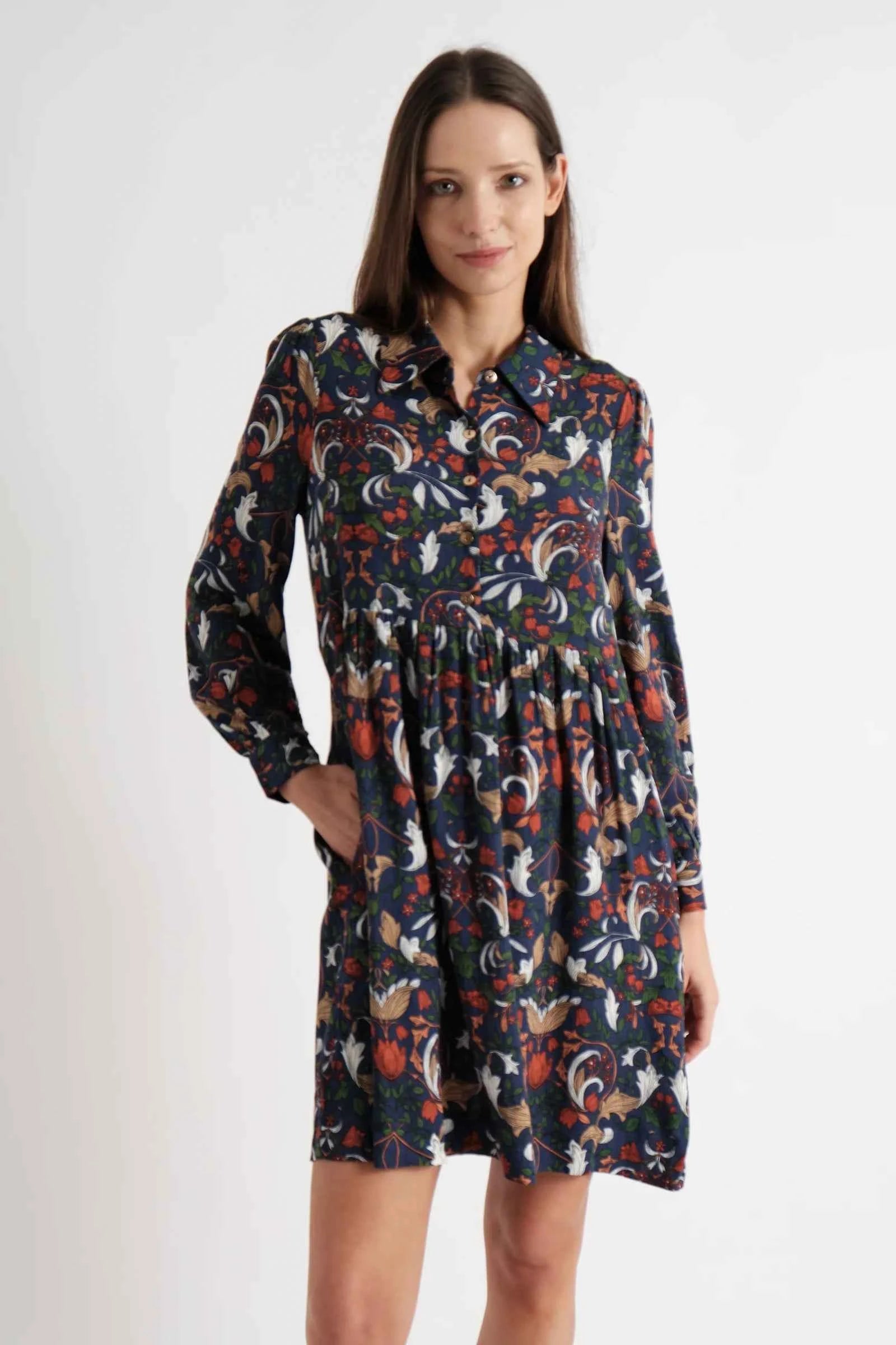 Melly Arts & Crafts Long Sleeve Mini Dress