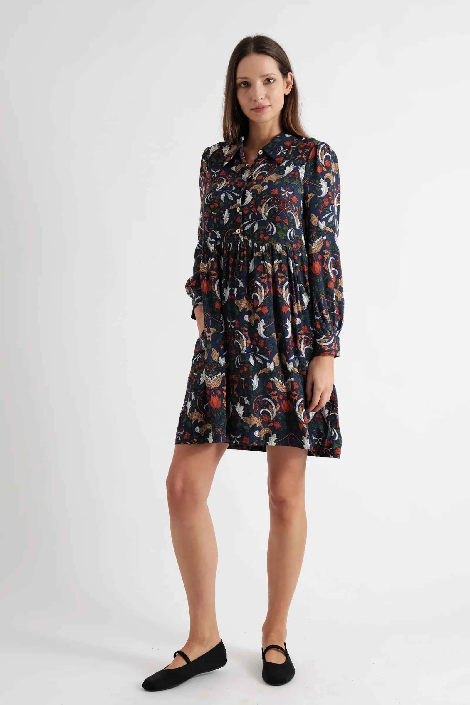 Melly Arts & Crafts Long Sleeve Mini Dress