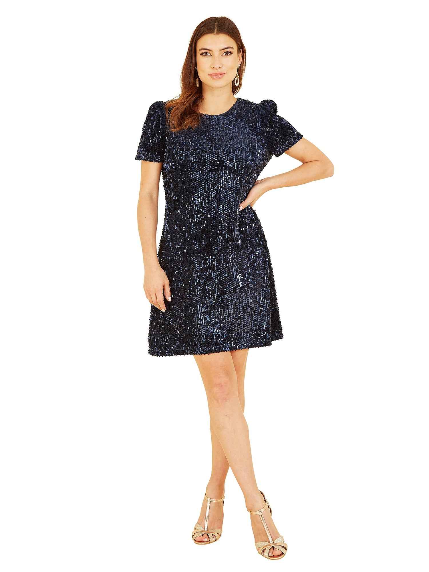 Mela Navy Sequin Tunic Dress