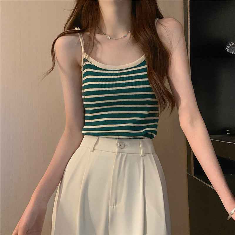 Striped Camisole Top – Versatile Inner/Outerwear for Everyday Style