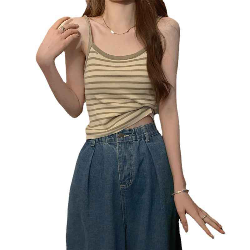 Striped Camisole Top – Versatile Inner/Outerwear for Everyday Style