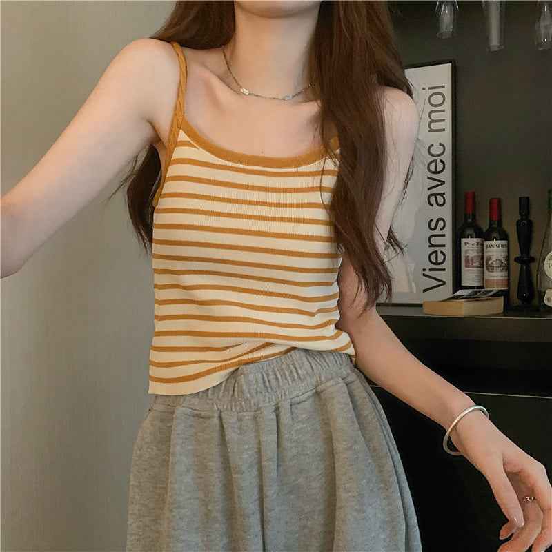 Striped Camisole Top – Versatile Inner/Outerwear for Everyday Style