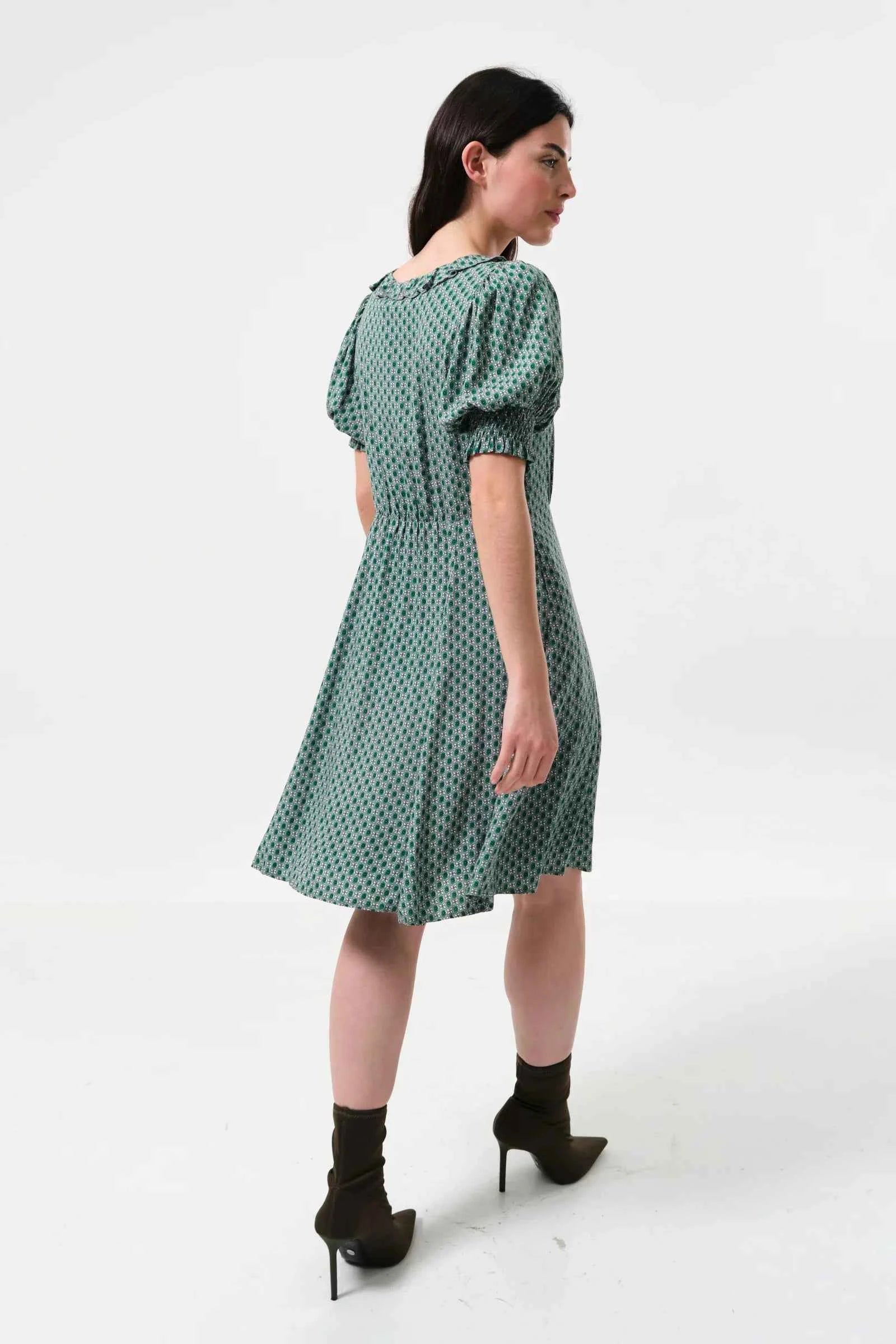 Solyne Flower Tile Print Mini Dress