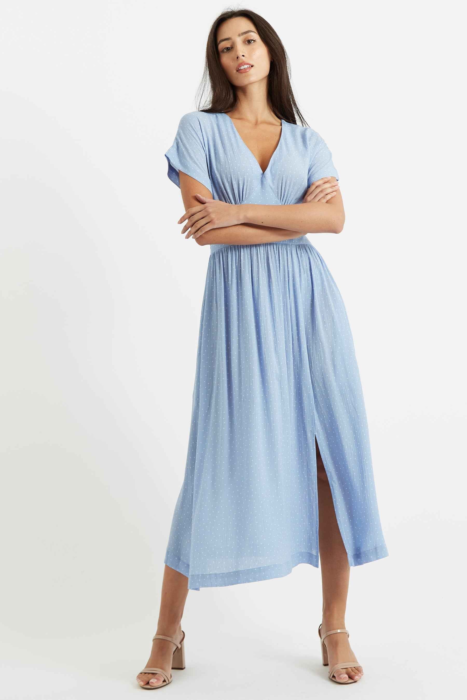 Unity Petite Dot V-Neck Midi Dress