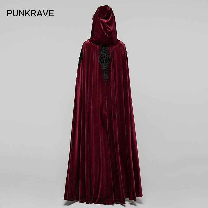 Punk Rave Seraphiel Gothic Velvet Cloak – Blood Red