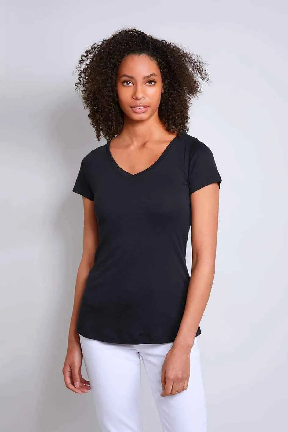 V Neck Cotton Modal Blend T-shirt