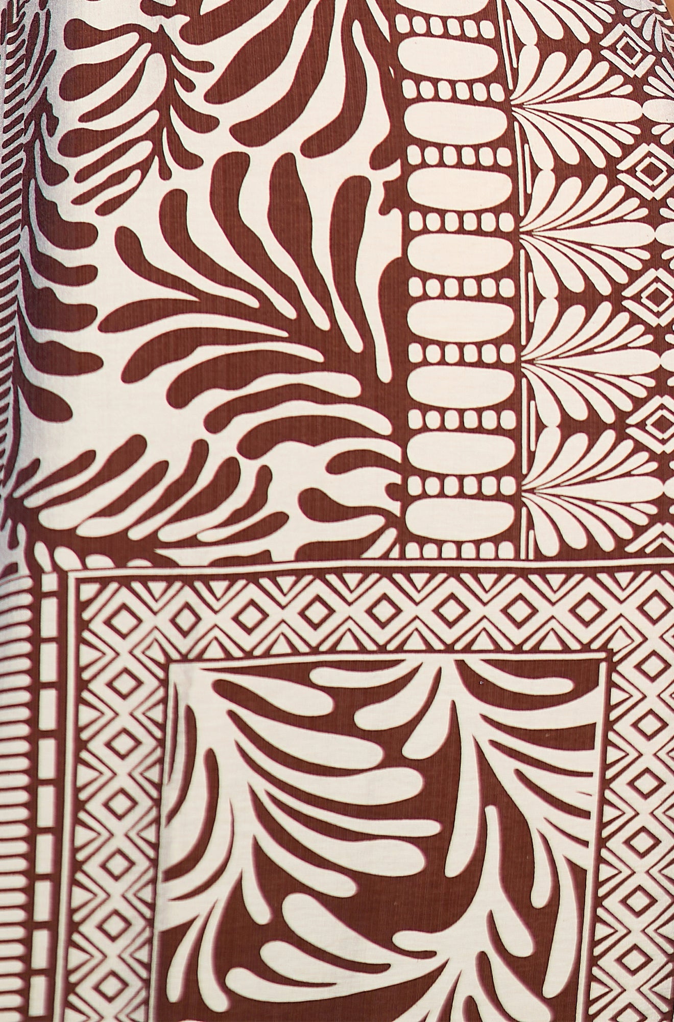 Yumi Brown Tile Print Maxi Dress With Bead Details