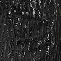 Yumi Black Hanging Sequin Fitted Midi Skirt