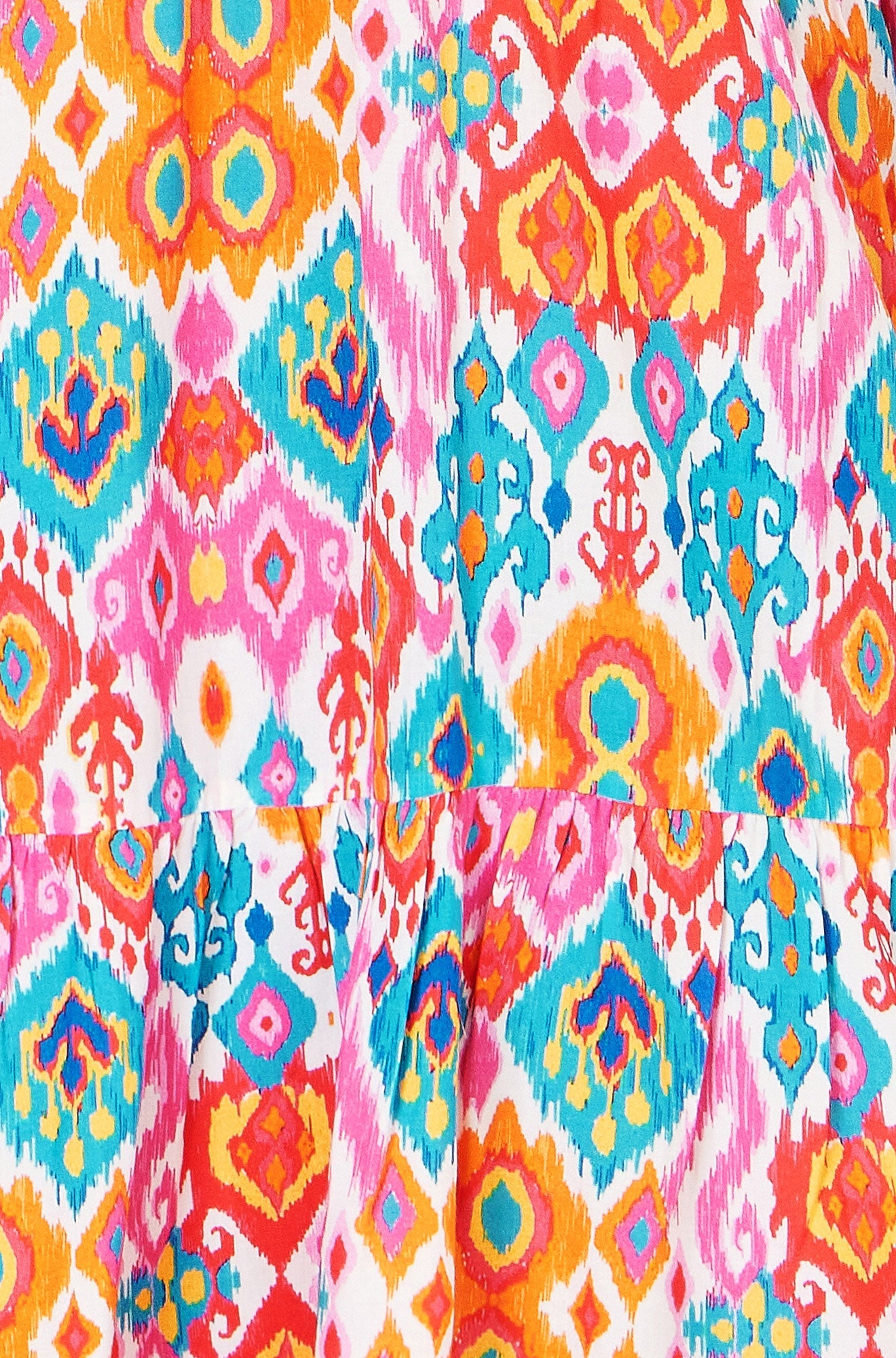 Yumi Multicolour Ikat Print Viscose Beach Tunic