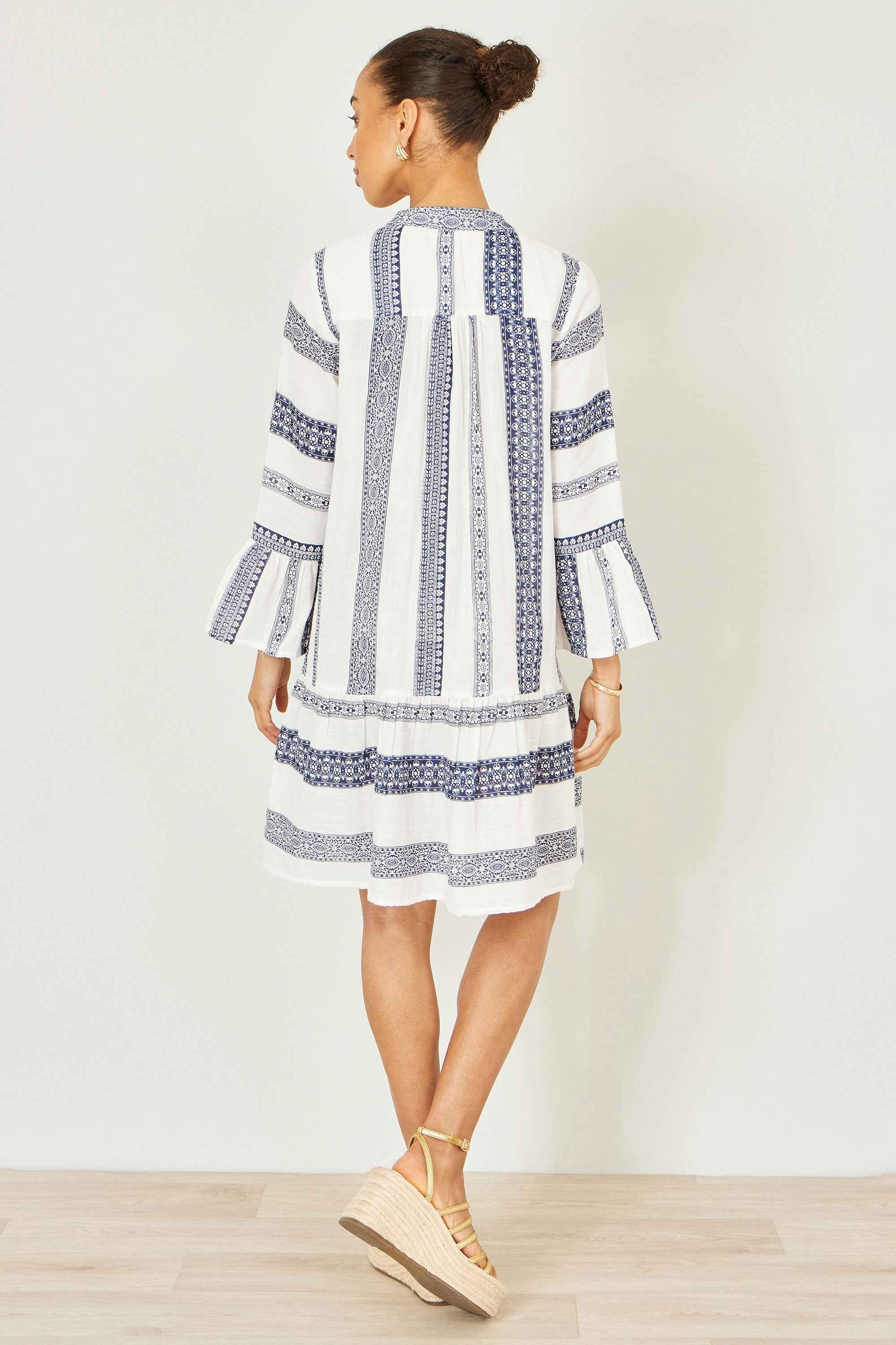 Yumi White Cotton Stripe Tunic