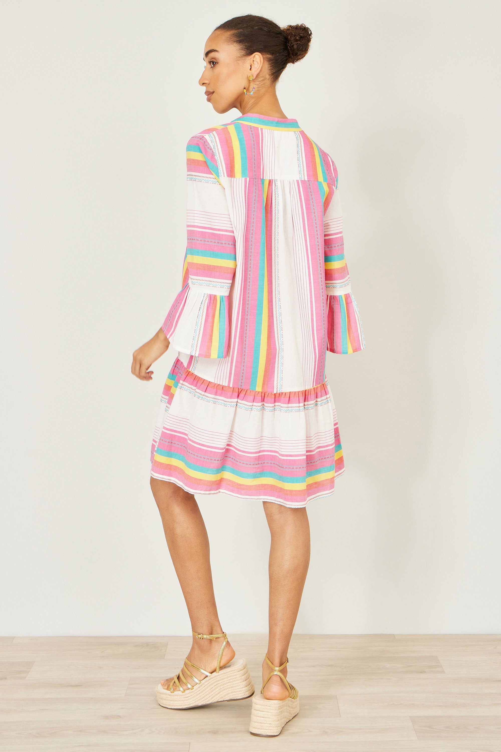 Yumi Multicolour Cotton Stripe Tunic