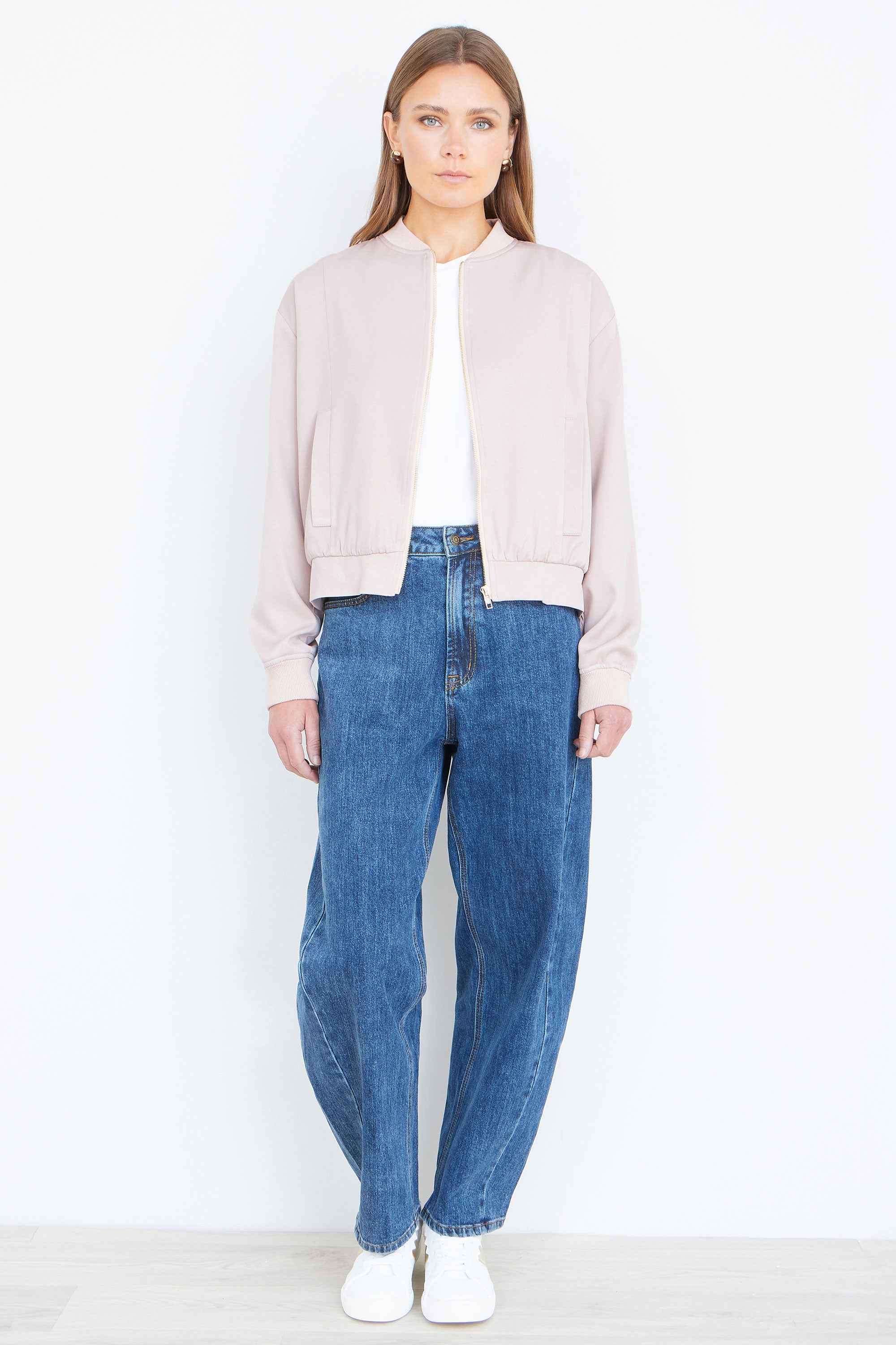 Yumi Stone Relaxed Lightweight Bomber Jacket