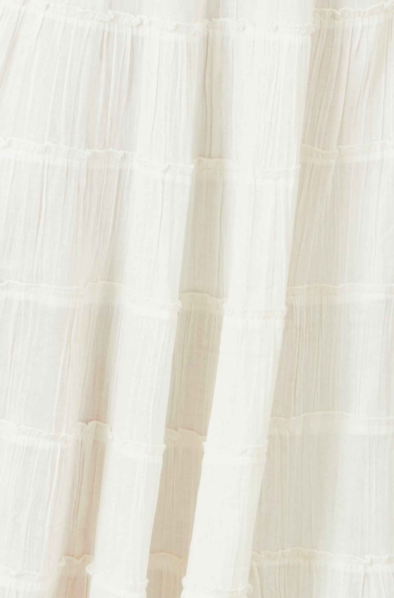 Yumi White Double Cotton Tiered Boho Maxi Skirt