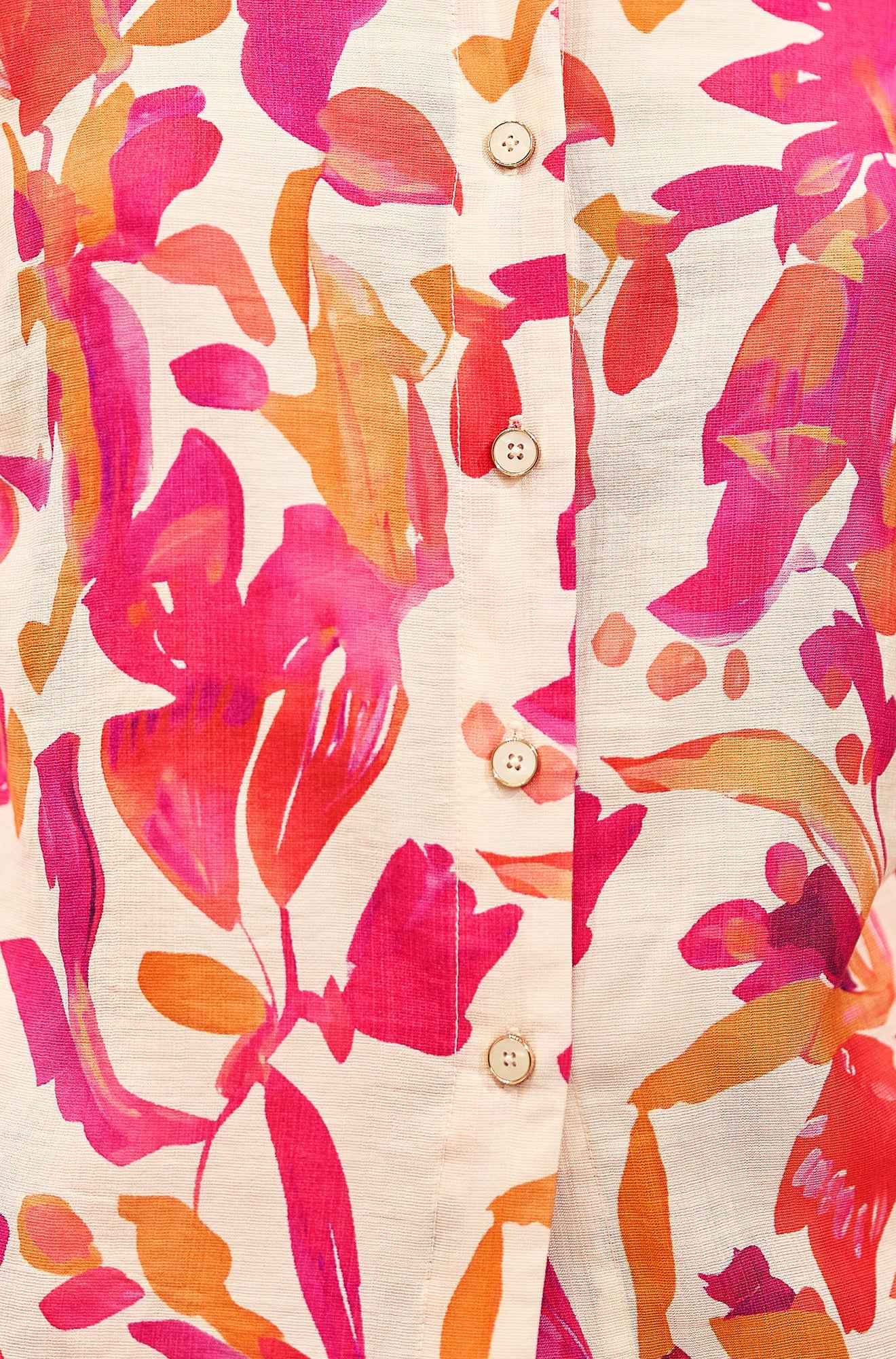 Yumi Pink Abstract Floral Shirt