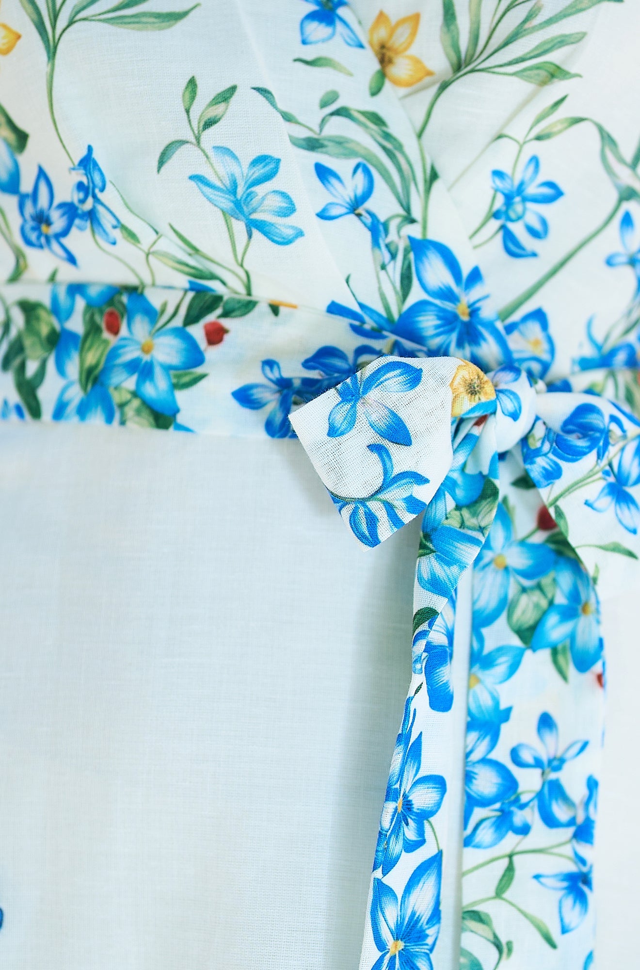 Yumi Ivory Butterfly Print Midi Wrap Dress