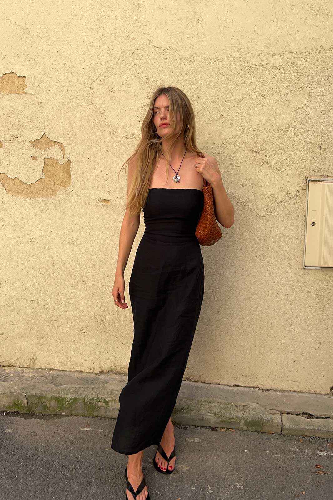 The Frances Bandeau Dress in black