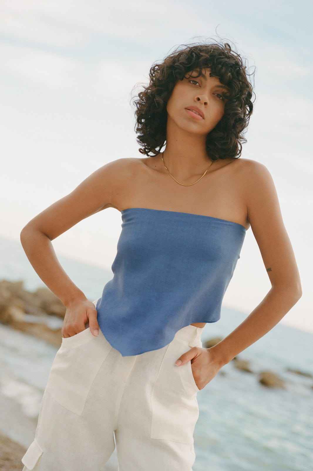 The Ida Scarf Top in klein blue