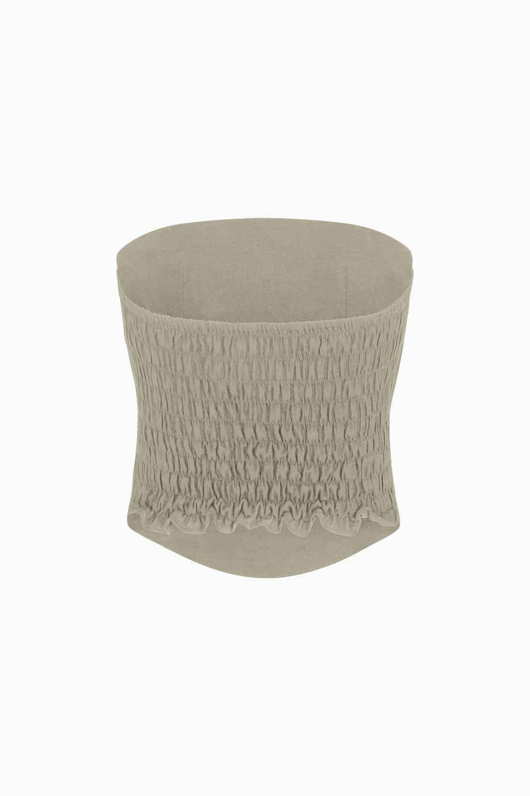 The Pippa Cropped Bandeau Bustier Top in oatmeal