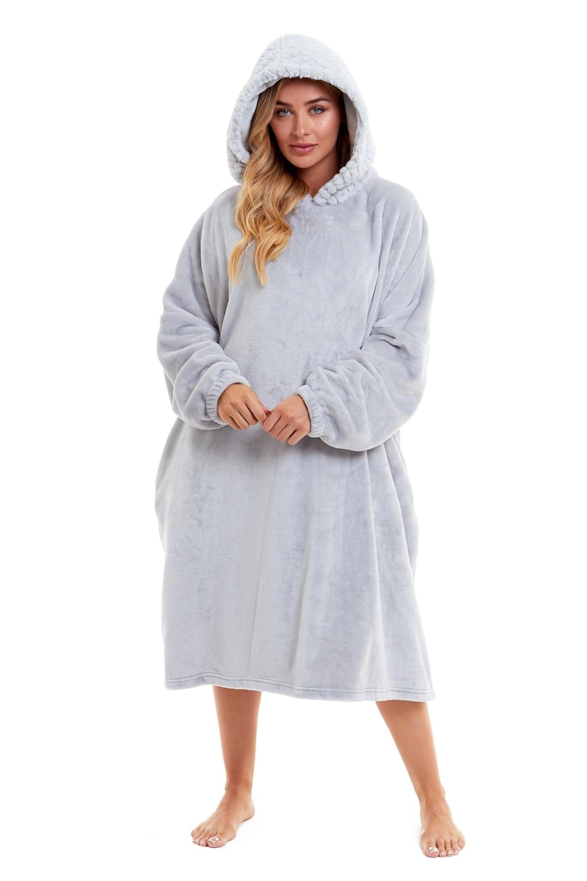 OLIVIA ROCCO Oversized Plush Hooded Poncho Blanket With Ultra-Soft Fur Hood Super Soft Sofa and Bed Use