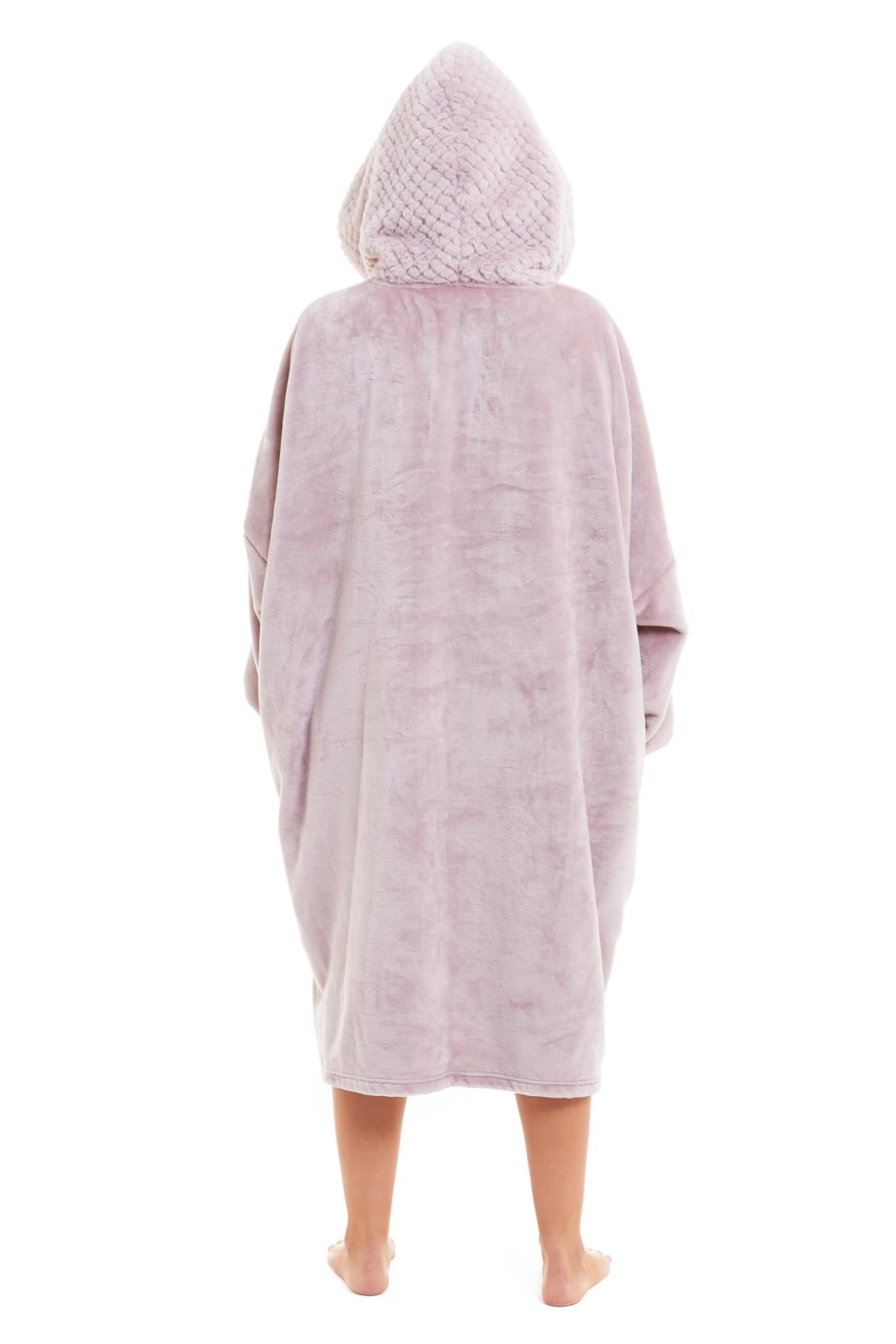OLIVIA ROCCO Oversized Plush Hooded Poncho Blanket With Ultra-Soft Fur Hood Super Soft Sofa and Bed Use